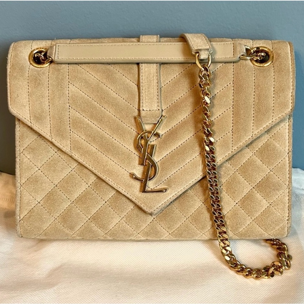 Gorgeous Saint Laurent Medium Suede Envelope Bag
